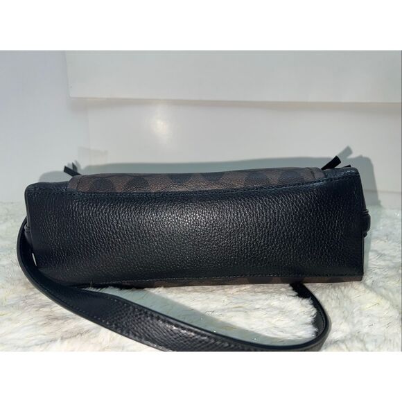 Coach Sig Marlon Shoulder/Crossbody bag Brown Black Good Condition - Picture 4 of 6